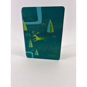 Amazon Kindle Cover Teal Green Forest Deer 6.5" x 4.75"